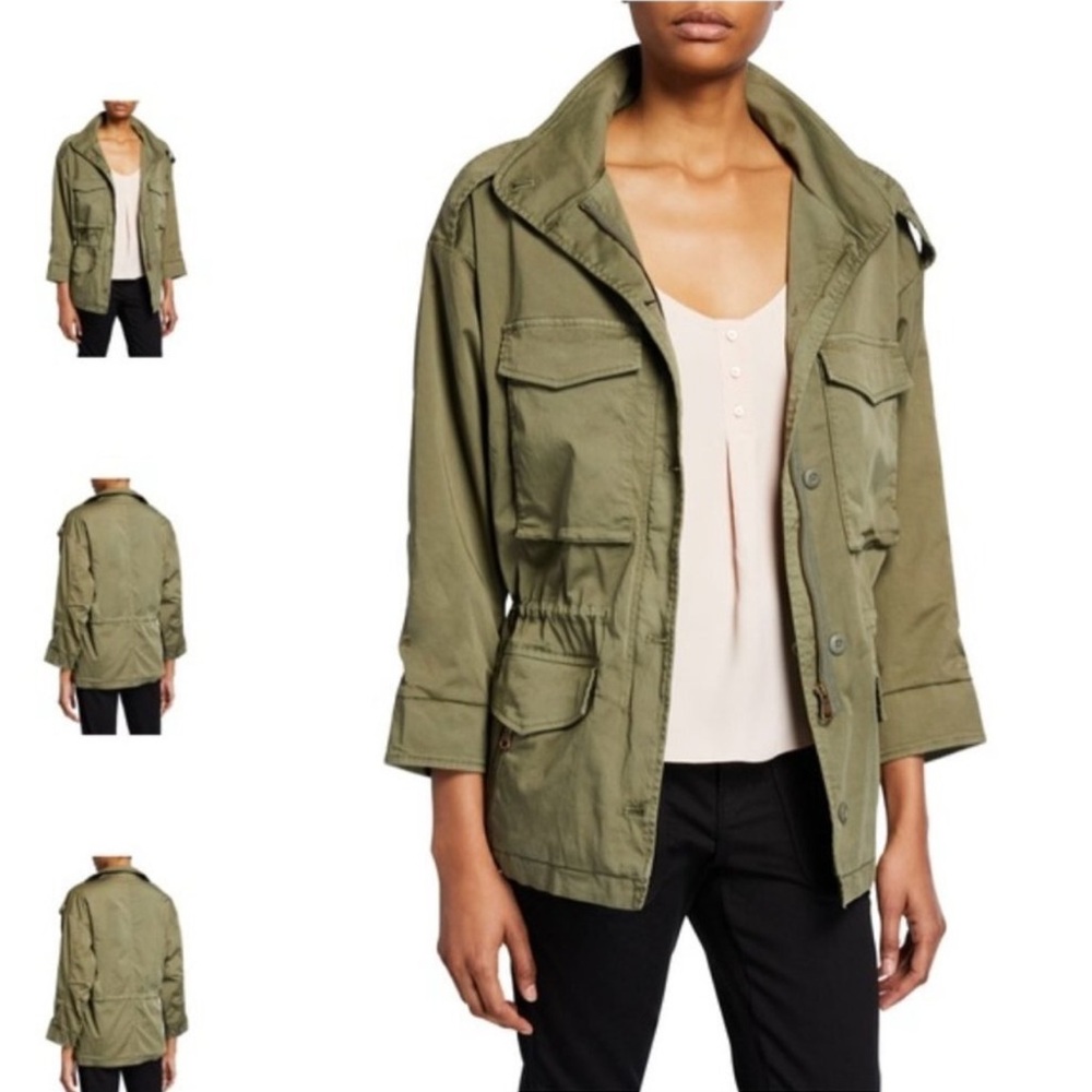 Joie Green Utility Jacket with Adjustable Waist